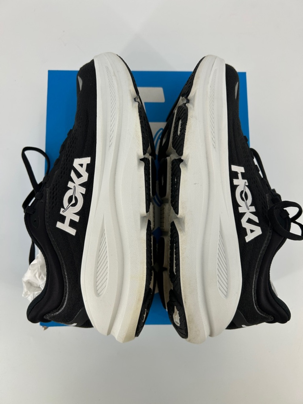 Hoka Bondi 9 Shoes Size 8.5 WIDE WIDTH Black White Running Sneakers Cushioned - Picture 10 of 13